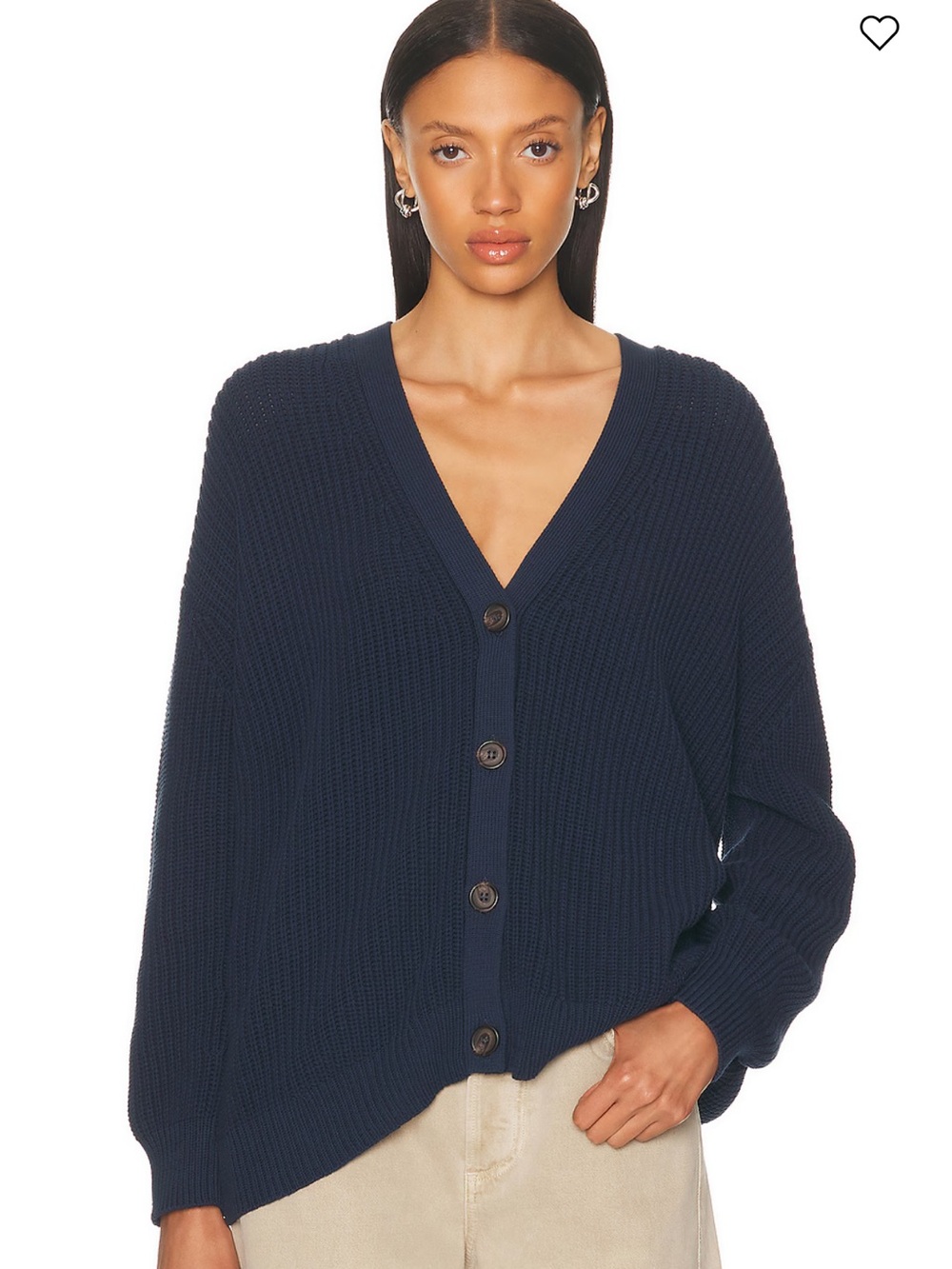 Jenni Kayne Navy Long Sleeve Cotton Cocoon Cardigan Sweater Top Sz. XXS